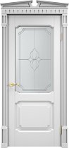 Дверь Массив Ольхи модель Ол7.2 цвет Эмаль белая стекло 7-1