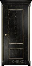 Дверь Оникс модель Александрия-2 цвет Эмаль черная патина золото