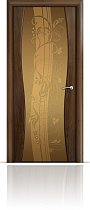 Дверь Мильяна модель Омега-1 цвет Американский орех триплекс бронзовый рисунок Мотив