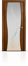 Дверь Мильяна модель Омега-1 цвет Анегри триплекс белый рисунок Иллюзия