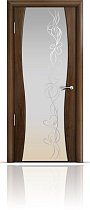 Дверь Мильяна модель Омега-1 цвет Американский орех триплекс белый рисунок Фантазия