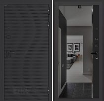 LABIRINT Входная металлическая дверь Вулкано панель Зеркало Максимум цвет чёрный кварц