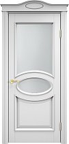 Дверь Массив Ольхи модель Ол26 цвет Эмаль белая стекло матовое