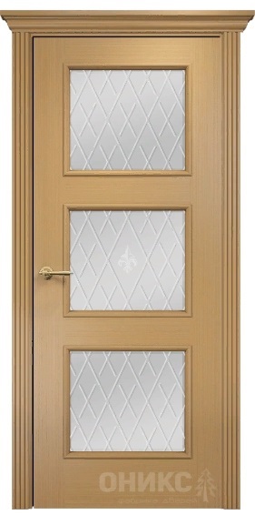 Дверь Оникс модель Милан цвет Анегри стекло гравировка Британия