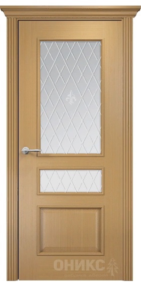 Дверь Оникс модель Версаль цвет Анегри сатинат гравировка Британия