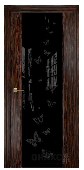 Дверь Оникс модель Престиж цвет Эбен триплекс чёрный пескоструй-2