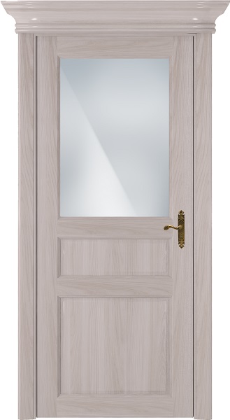 Дверь Status Classic модель 532 Ясень стекло Сатинато белое