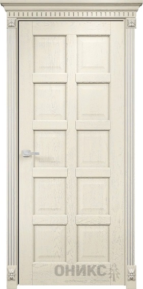 Дверь Оникс модель Вена-2 цвет Слоновая кость патина серебро