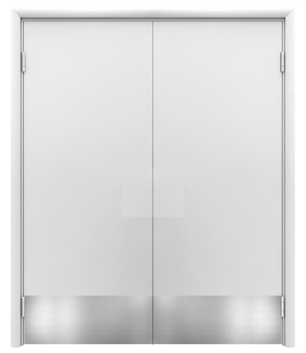 Aquadoor Дверь маятниковая белая пластиковая с отбойной пластиной