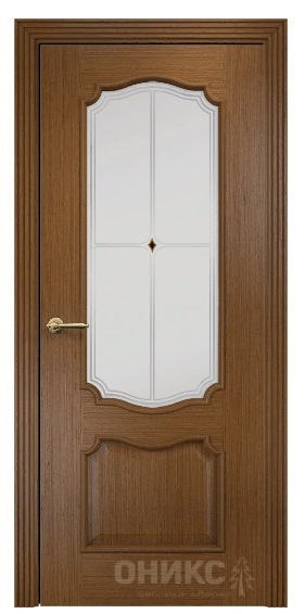 Дверь Оникс модель Венеция цвет Орех стекло сатинат с фьюзингом