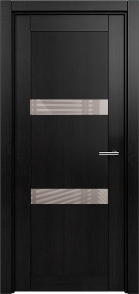 Дверь Status Estetica модель 832 Дуб чёрный стекло лакобель капучино