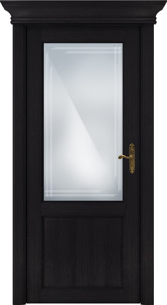 Дверь Status Classic модель 521 Дуб чёрный стекло Грань