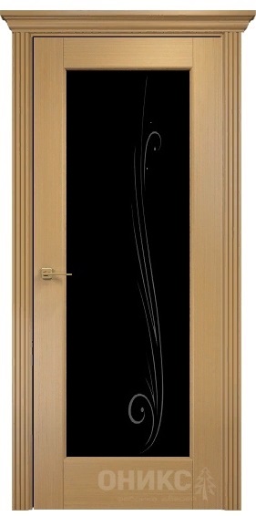 Дверь Оникс модель Техно цвет Анегри триплекс черный пескоструй-7