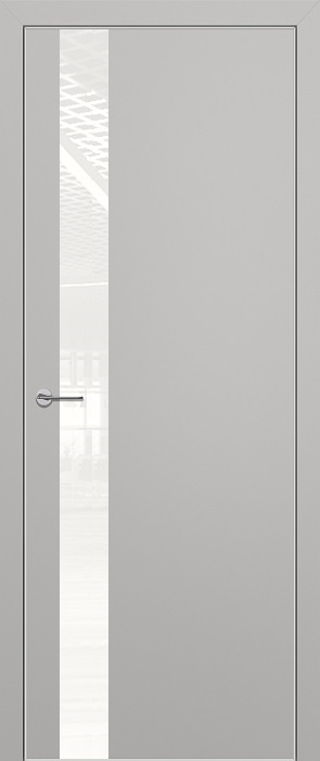 ZaDoor Квалитет модель K3 Alu цвет матовый серый стекло лакобель белый