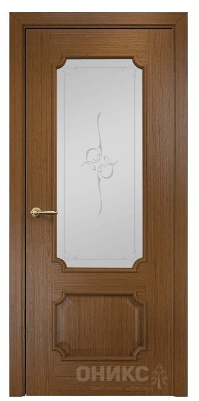 Дверь Оникс модель Палермо цвет Орех сатинат пескоструй Эллипс