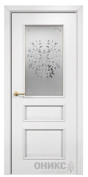 Дверь Оникс модель Версаль цвет Эмаль белая по ясеню сатинат печать Дерево