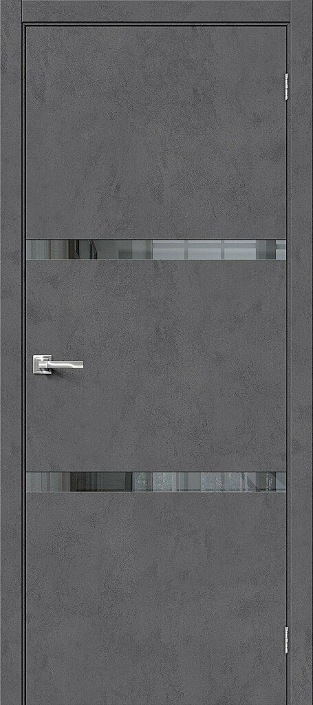 Дверь Браво модель Браво-2.55 цвет Slate Art/Mirox Grey