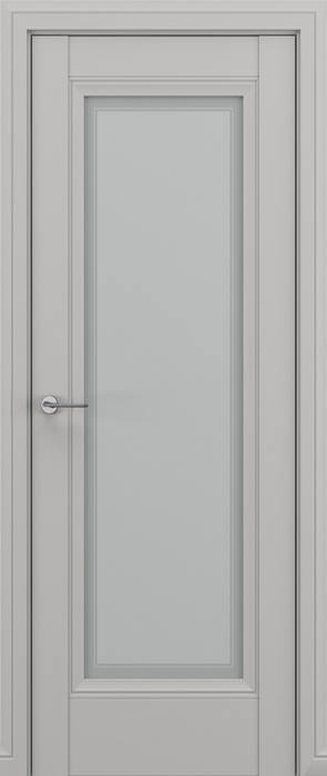 ZaDoor Baguette Classic модель Неаполь В3 цвет матовый серый стекло сатинато с рамкой