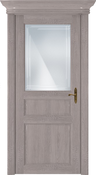 Дверь Status Classic модель 532 Дуб серый стекло сатинато белое Грань