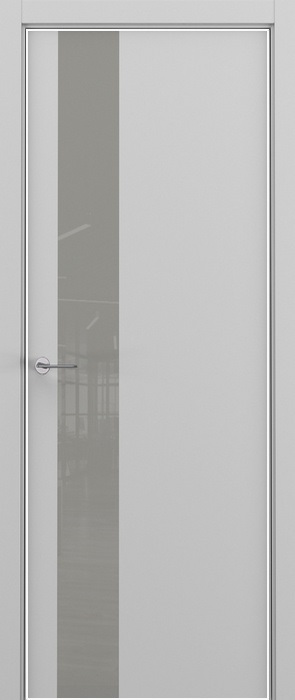 ZaDoor ART-LITE модель A3 ALU эмаль цвет RAL7047 стекло matelac silver grey