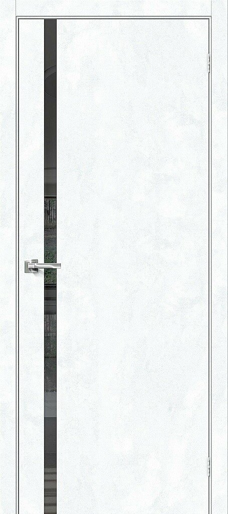 Дверь Браво модель Браво-1.55 цвет Snow Art/Mirox Grey