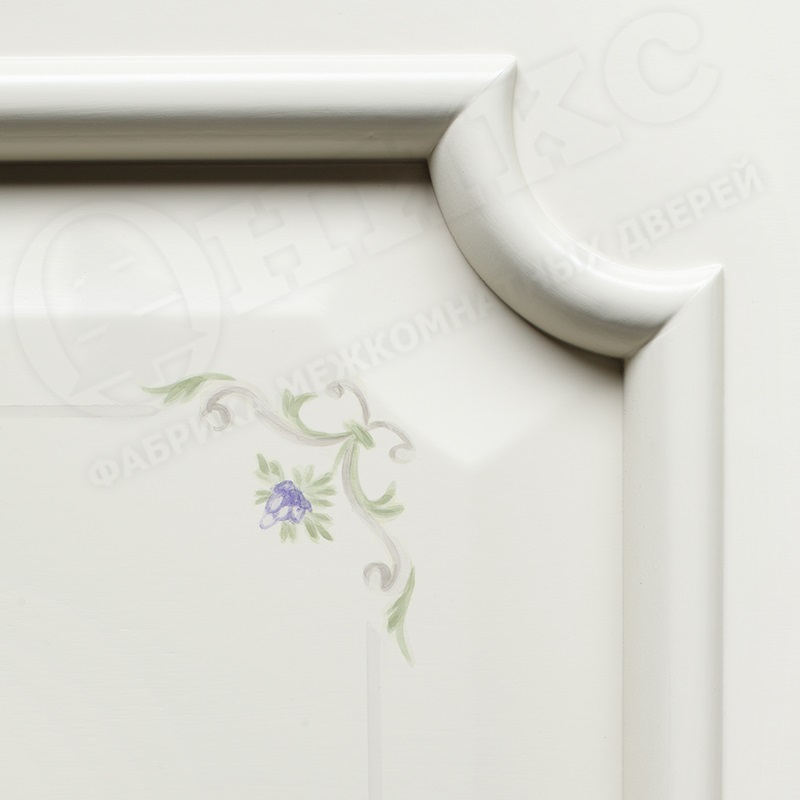 Дверь Оникс модель Валенсия цвет Эмаль белая с росписью