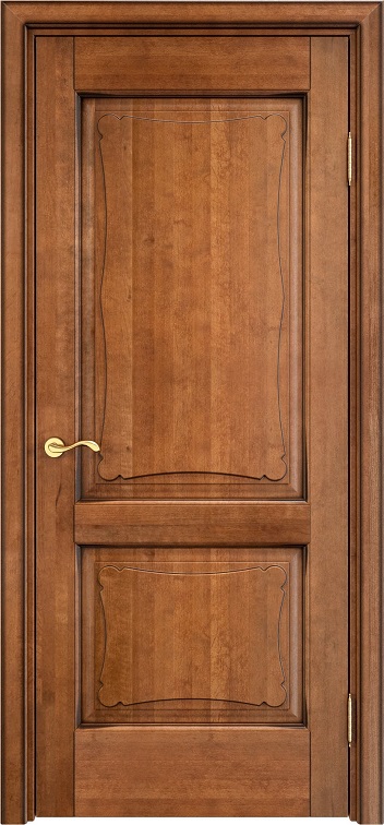 Дверь Массив Ольхи модель Ол6.2 цвет Орех 10%+патина
