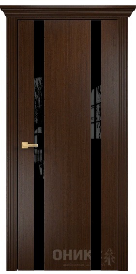 Дверь Оникс модель Верона-2 цвет Венге триплекс черный