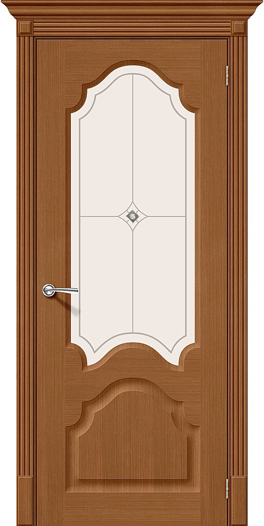 Дверь Браво модель Афина цвет Орех (Ф-11) Стекло Белое