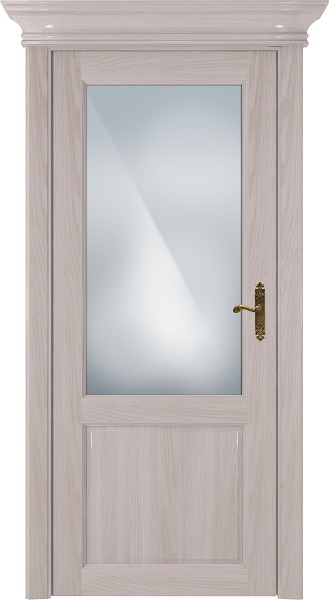 Дверь Status Classic модель 521 Ясень стекло Сатинато белое