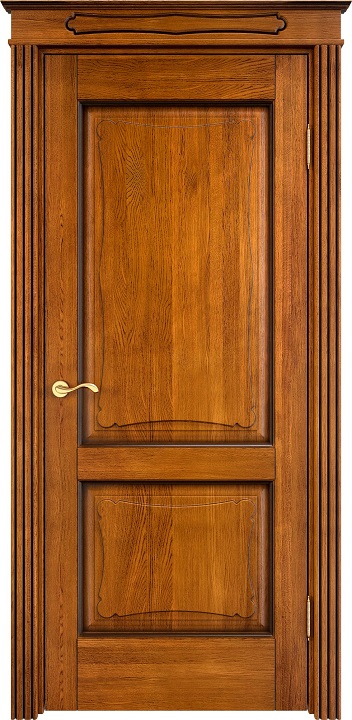 Дверь Массив Дуба модель Д6 цвет Медовый+патина орех