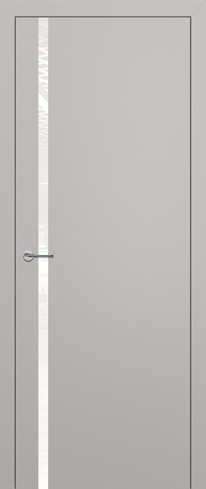 ZaDoor Квалитет модель K1 цвет матовый серый стекло лакобель белый
