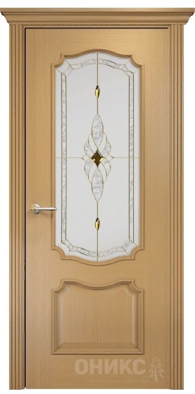 Дверь Оникс модель Венеция цвет Анегри стекло витраж Бевелс