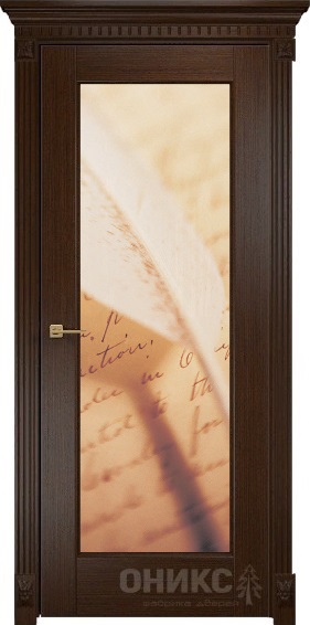 Дверь Оникс модель Техно цвет Венге триплекс фотопечать Рис.43