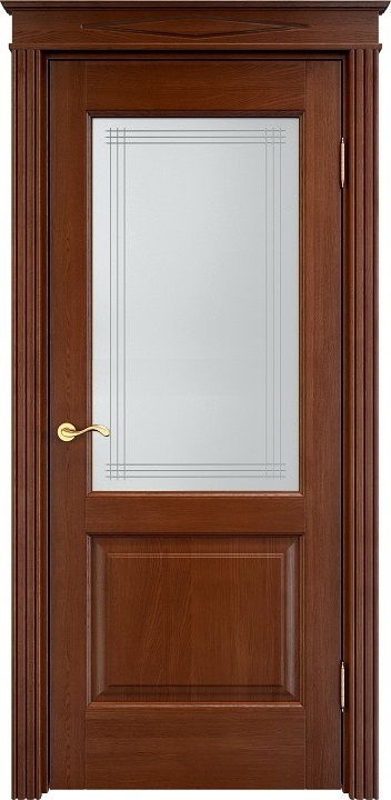 Дверь Массив Дуба модель Д13 цвет Коньяк стекло 13-6