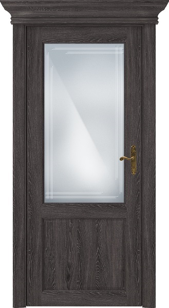 Дверь Status Classic модель 521 Дуб патина стекло Грань
