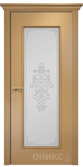 Дверь Оникс модель Турин цвет Анегри сатинат пескоструй Вензель