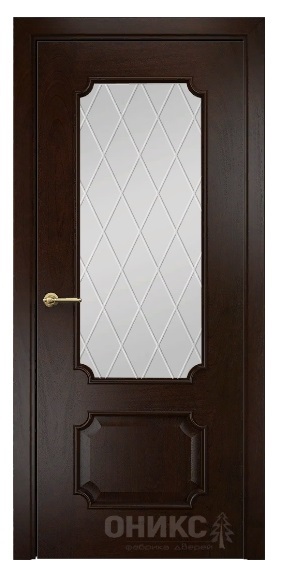 Дверь Оникс модель Палермо цвет Палисандр сатинат гравировка Ромб