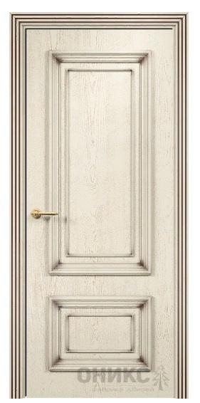 Дверь Оникс модель Мадрид цвет Слоновая кость патина коричнева