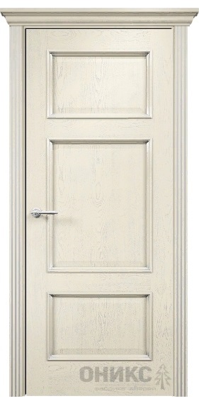 Дверь Оникс модель Прованс цвет Слоновая кость патина серебро