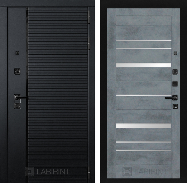 LABIRINT Входная металлическая дверь PIANO 20 бетон тёмный