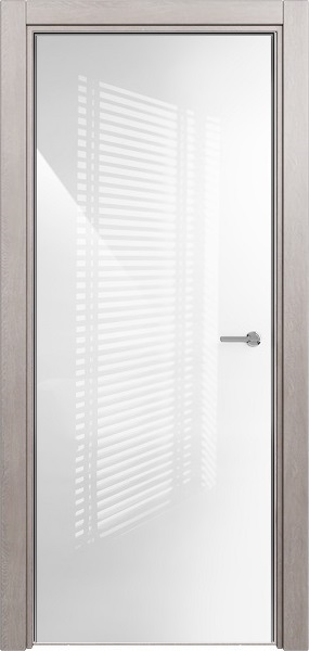 Дверь Status Favorite модель 704 Дуб серый стекло лакобель белый