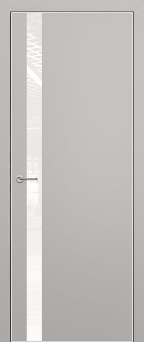 ZaDoor Квалитет модель K2 Alu цвет матовый серый стекло лакобель белый