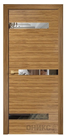 Дверь Оникс модель Силуэт цвет Зебрано зеркало