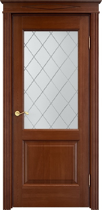 Дверь Массив Дуба модель Д13 цвет Коньяк стекло 13-10