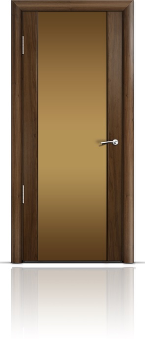 Дверь Мильяна Омега-2 Американский орех триплекс бронзовый