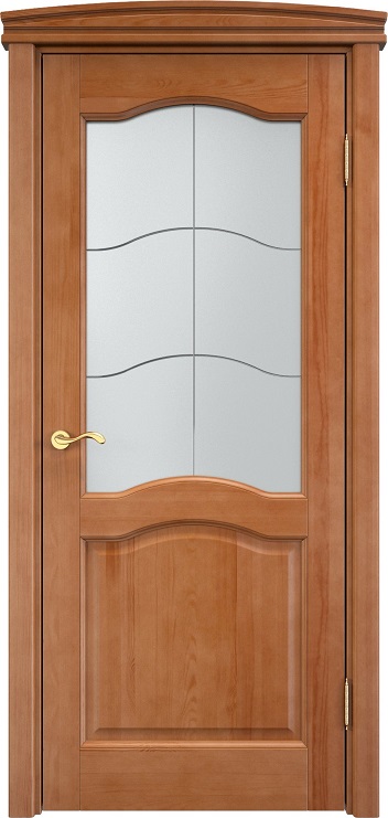 Дверь Массив Сосны модель 7ш цвет Орех 10% стекло С7-1