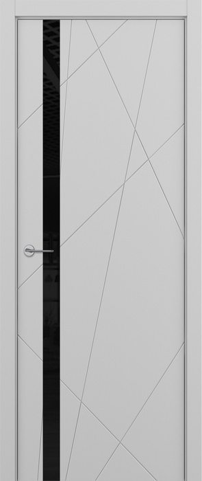 ZaDoor ART-LITE модель Chaos эмаль цвет RAL7047 стекло lacobel black