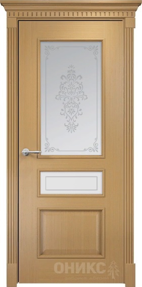 Дверь Оникс модель Версаль цвет Анегри сатинат пескоструй Вензель