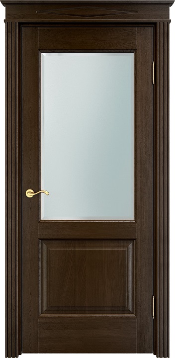 Дверь Массив Дуба модель Д13 цвет Мореный Дуб стекло Фацет